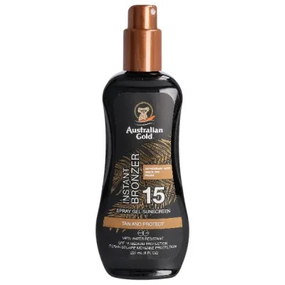 Gel australiano de rociado de oro con Bronz SPF15 237 ml