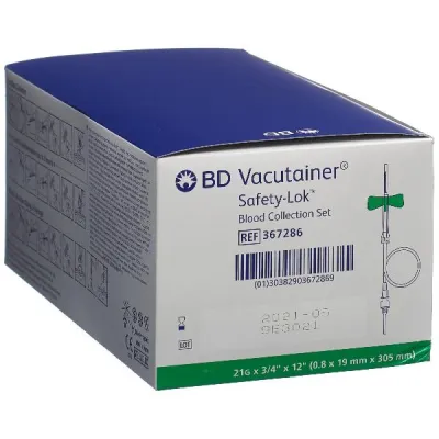 VACUTAINER Blood Collection Set 21Gx3/4 Green Long 50 Pcs