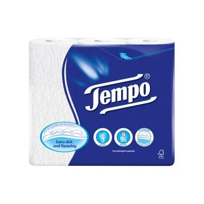 Tempo Classic 3-Sly Toalet Paper 160 Sheets 9 Pack