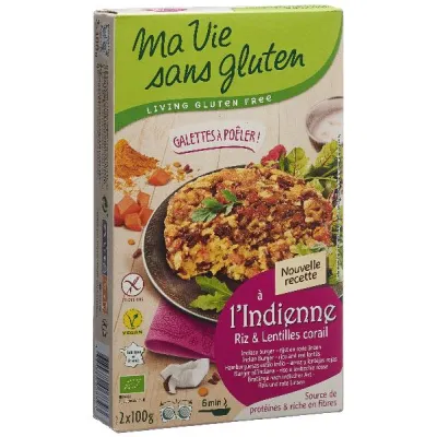 MA VIE S GLUT Rice-Red Lentil Patties 2 x 100 g