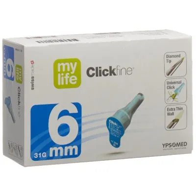 MYLIFE (PI-APS) CLICKFINE Pen Needle 6mm 31G 100 pcs