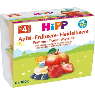 Hipp Fruit Break Apple Strawberry Heidelb 4 x 100 g