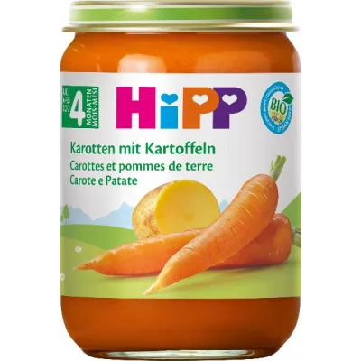 Órgano hipp de hipp las zanahorias tempranas papas de vidrio 190 g