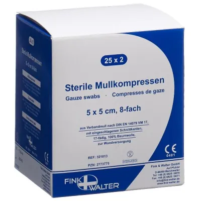 FIWA compact gauze compresses 5x5cm sterile 25 x 2 pcs