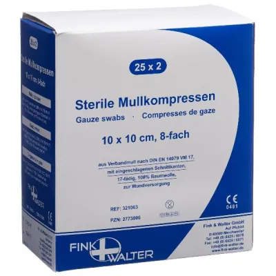 FIWA compact gauze compresses 10x10cm sterile 25 x 2 pcs