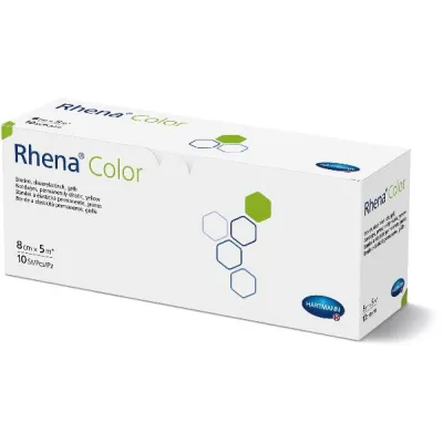 RHENA Color Elastic Bandage 8cmx5m Yellow Open 10 Pcs