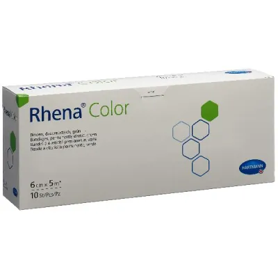 RHENA Color Elastic Bandage 6cmx5m green open 10 pcs