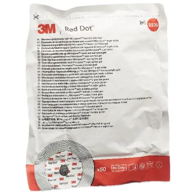 3M RED DOT EKG Electrode Micropore Adult Round New 50 Pieces