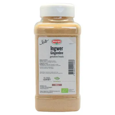 MORGA Organic Ground Ginger Spice Can 500 g
