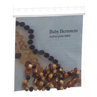 SELENAS Baby Amber Necklace 32-34cm multi-color rounded