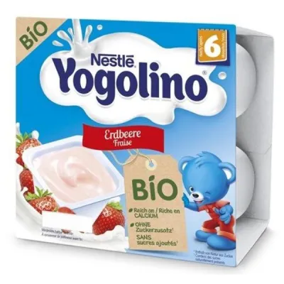 Nestle Yogolino Organiczna truskawka 4 x 90 g