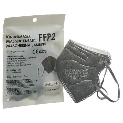 VASANO Mask FFP2 Child 4-12 Y grey D/I/F 2 pcs
