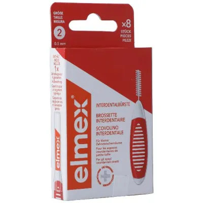 ELMEX Interdental Brushes 0.5mm Red 8 Pcs
