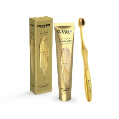 Curasept Gold Luxury Luksusowa pasta do zębów 75 ml+szczotka
