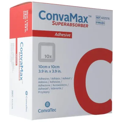CONVAMAX Super Absorbent 10x10cm adhesive 10 pcs