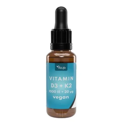 VELIFE Vitamin D3 K2 Drops vegan Pip Bottle 30 ml