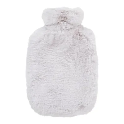 FASHY Hot Water Bottle 2l Fluffy Ex Soft Light Grey