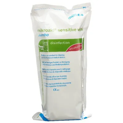 MIKROZID Sensitive Wipes Jumbo Refill Bottle 200 Pieces