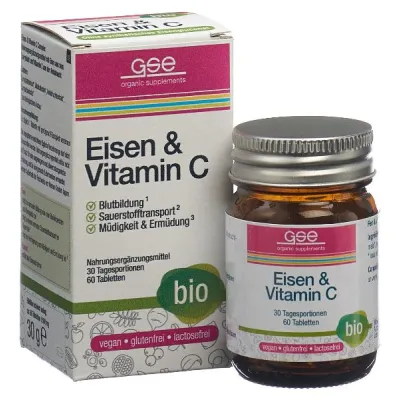 GSE Iron+Vitamin C Complex Bio Glass Tablets 60 Pieces