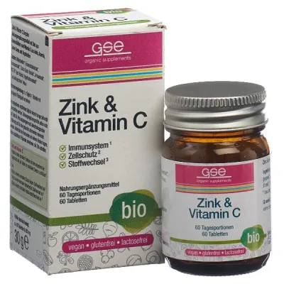 GSE Zinc+Vitamin C Complex Bio Glass Tablets 60 Pieces