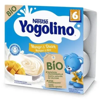 NESTLE Yogolino Organic Mango Quark 6M 4 x 90 g