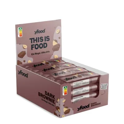 YFOOD High-Protein Bar Dark Brownie 12 x 60 g