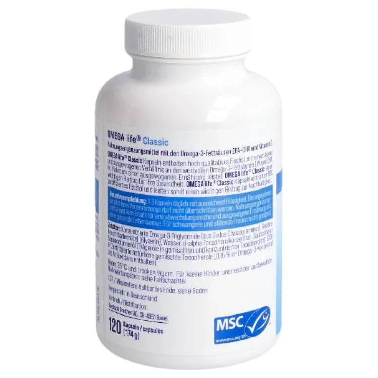 OMEGA-LIFE Classic Caps 500 mg Ds 120 pcs