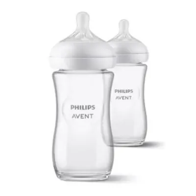 Philips Avent Естествено дихателна бебешка бутилка стъкло 240ml 1m+ 2 парчета
