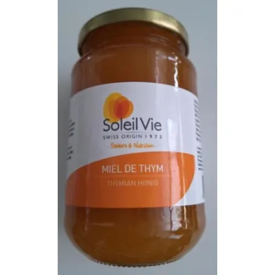 SOLEIL VIE Thyme Honey 100% Natural Glass 500 g