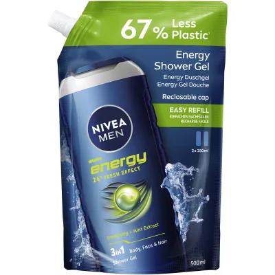 Nivea Men Lelaki Penjagaan Tenaga Refill 500 ml