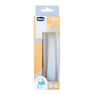 CHICCO Soft Silicone Feeding Spoon Grey 6m+