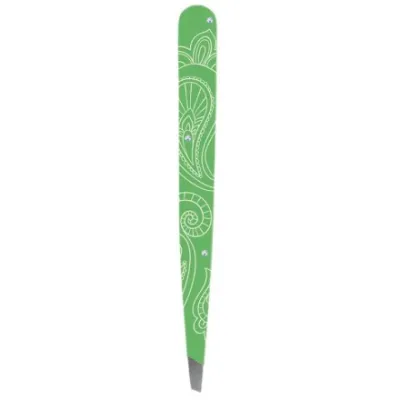 Tweezers de Hausmann diagonalmente swarovski verde claro