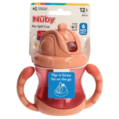 NUBY Flip-It Straw Cup 240ml Twin Handle