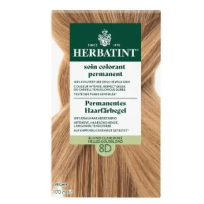 GEL צביעת שיער Herbatint 8D Blight Blonde זהוב 170 מ