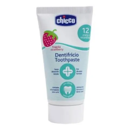 Pasta de dientes chicco fresa sin flúor 12 m+ tb 50 ml
