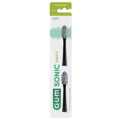 GUM Sonic Daily Replacement Heads Black