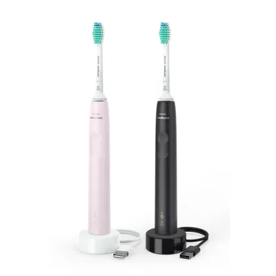 PHILIPS Sonicare 3100 Twin Pack Rose-Black