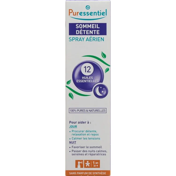 Puressentiel Entspannter Schlaf Umgebungsspray 12 ätherische Öle 200 មីលីលីត្រ