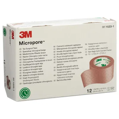 3M MICROPORE Rollenp o Disp 25mmx9.14m hf n 12 Stk