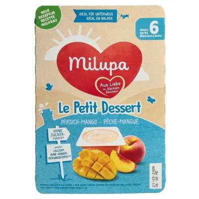 MILUPA le Petit Dessert Mango Pfirsich 6 x 55 g