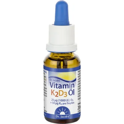 DR. JACOB'S Vitamin K2 D3 Öl 50 mcg MK7 20 ml