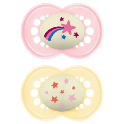 MAM Night Nuggi Sil 16-36m Girl (n) 2 Stk MAM Night Nuggi Sil 16-36m Girl (n) 2 Stk