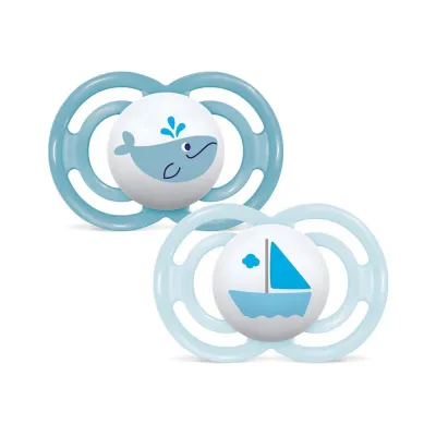 MAM Perfect Nuggi Sil 6-16m Boy (n) 2 Stk