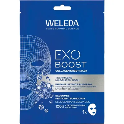 WELEDA Exo Boost Collag Tuchmaske Enzian 20 ml