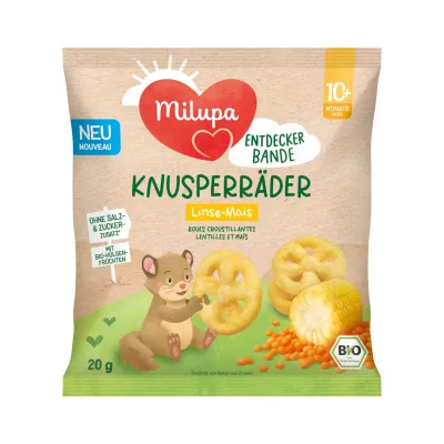 MILUPA Bio Knusperräder Linse Mais 10M 20 g
