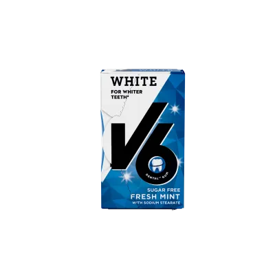 V6 White Chewing Gum Freshmint Box 24 Pcs